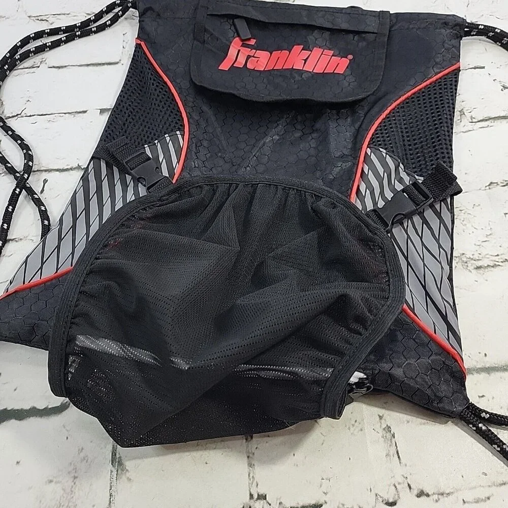 Franklin‎ Deluxe Sport Sack String Backpack Black Red